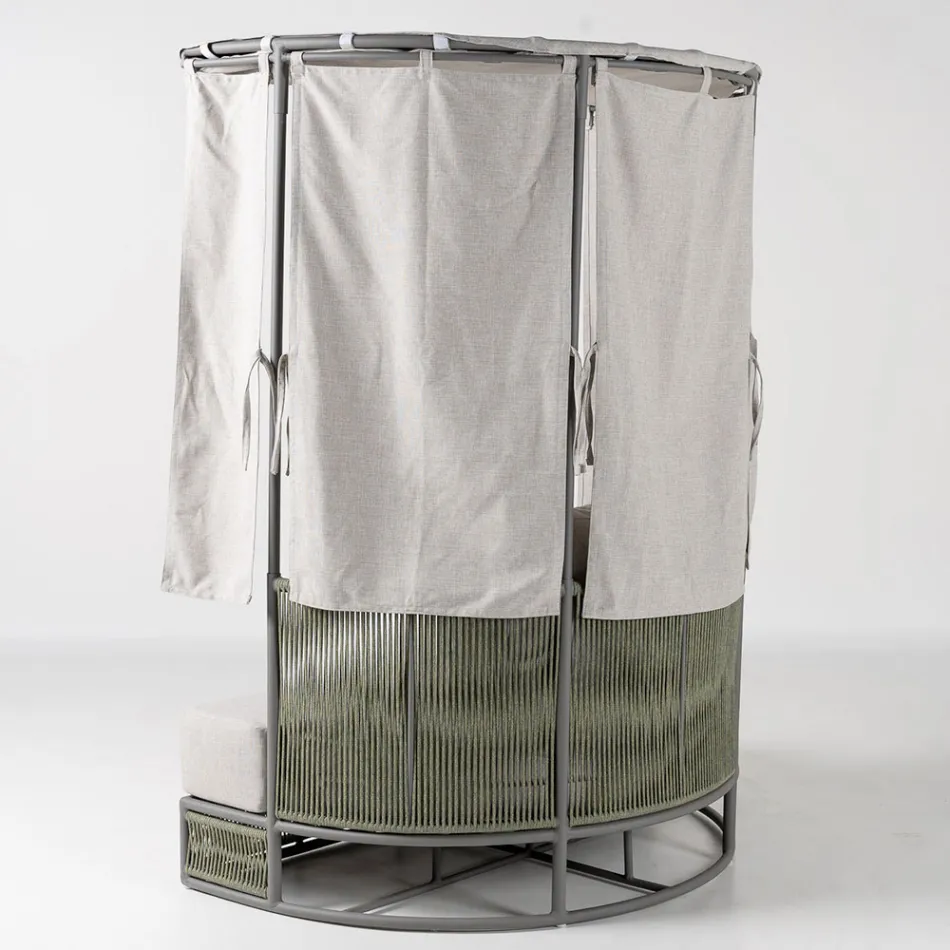 Tumbona de jardín de teca, aluminio y cuerda ROPE+ con cojines - Arcangelo Viadurini