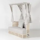 Tumbona de jardín de teca, aluminio y cuerda ROPE+ con cojines - Arcangelo Viadurini