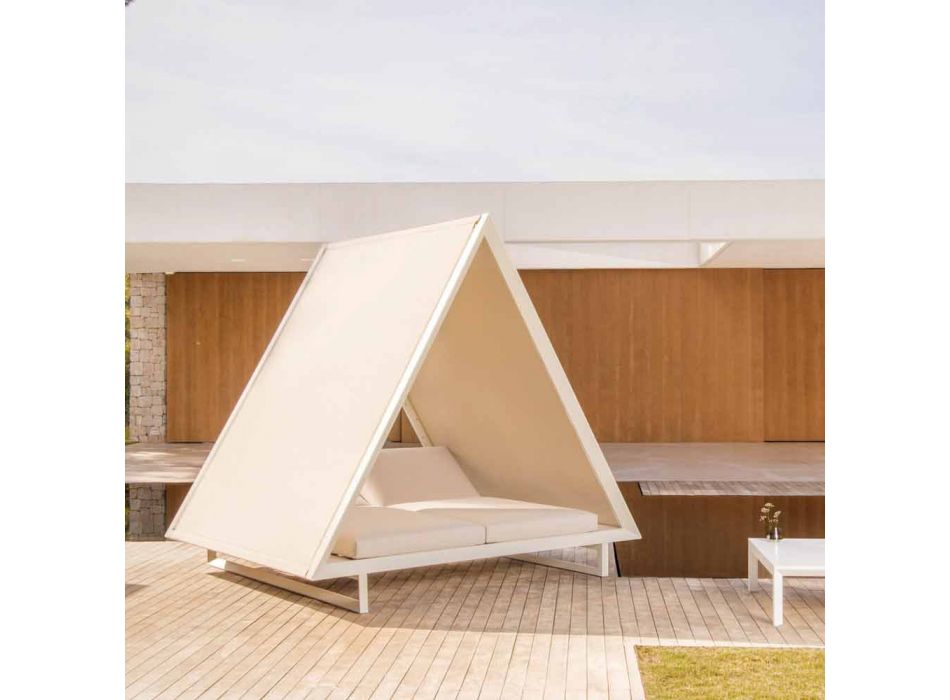 Sofá cama para exterior en aluminio y tela de diseño de lujo - Frame Vineyard by Vondom Viadurini