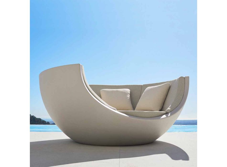 Sofá cama para exterior de diseño circular de lujo en polietileno - Ulm Moon by Vondom Viadurini