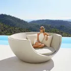 Sofá cama para exterior de diseño circular de lujo en polietileno - Ulm Moon by Vondom Viadurini