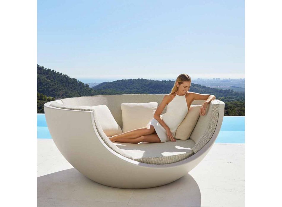 Sofá cama para exterior de diseño circular de lujo en polietileno - Ulm Moon by Vondom Viadurini