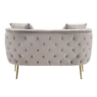 Sofá de 2 plazas tapizado en terciopelo con patas de hierro - Annetta Viadurini