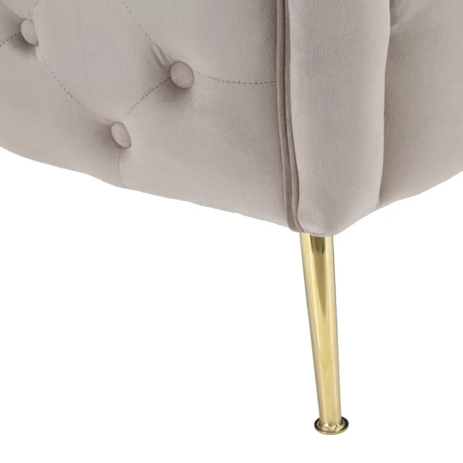 Sofá de 2 plazas tapizado en terciopelo con patas de hierro - Annetta Viadurini