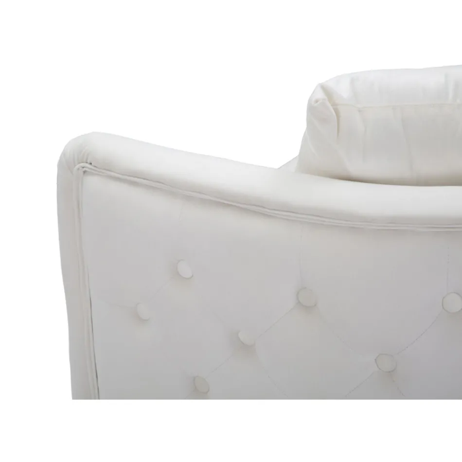 Sofá de 2 plazas tapizado en terciopelo con patas de hierro - Annetta Viadurini