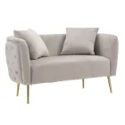 Sofá de 2 plazas tapizado en terciopelo con patas de hierro - Annetta Viadurini