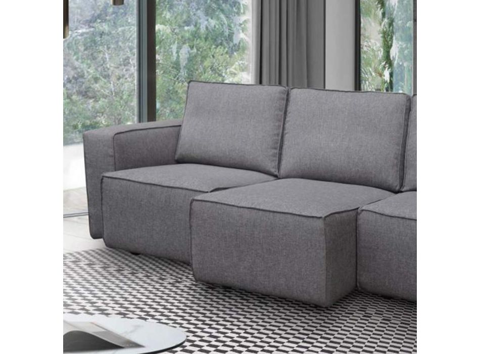 Sofá de 2 o 3 plazas con asientos extensibles en tejido Made in Italy - Alis Viadurini