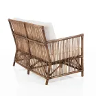 Sofá de 2 plazas para exterior e interior en ratán y cojines 100% algodón - Boire Viadurini