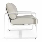 Sofá de 2 plazas para exterior en aluminio con cojines de tela - Mirea Viadurini