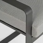 Sofá de 2 plazas para exterior en aluminio con cojines de tela - Mirea Viadurini