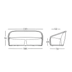 Sofá de 2 plazas para exterior en polietileno coloreado Made in Italy - julio Viadurini