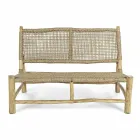 Sofá de exterior 2 plazas en ramas de teca y fibra sintética - Tecno Viadurini