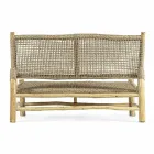 Sofá de exterior 2 plazas en ramas de teca y fibra sintética - Tecno Viadurini