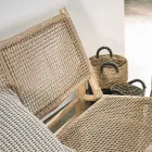 Sofá de exterior 2 plazas en ramas de teca y fibra sintética - Tecno Viadurini