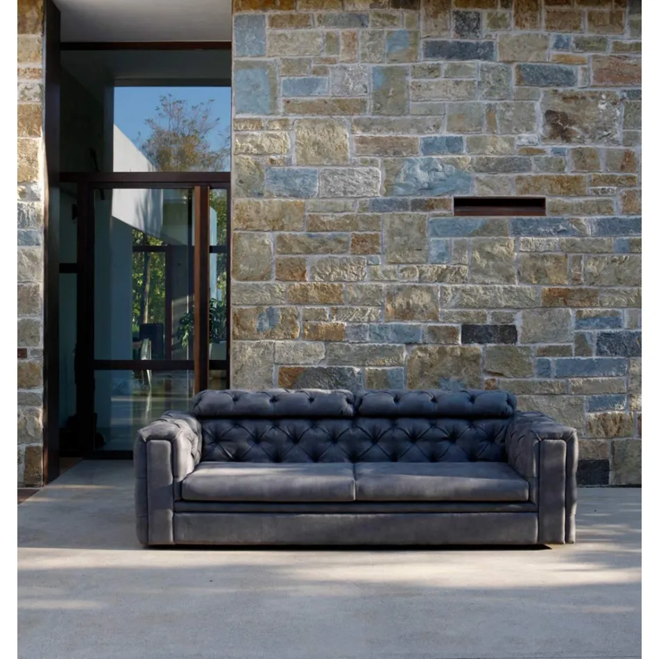 Sofá de salón de 2 plazas con reposacabezas reclinable Made in Italy - Unleashed Viadurini