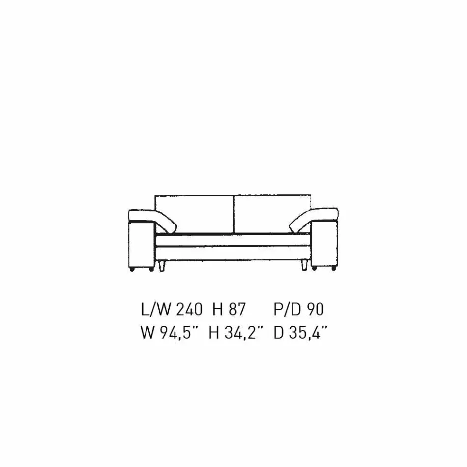 Sofá de 2 plazas de algodón con cubos laterales en MDF Made in Italy - Damasco Viadurini