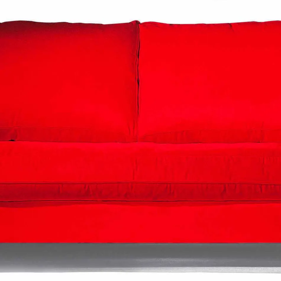 Sofá de 2 plazas de algodón con cubos laterales en MDF Made in Italy - Damasco Viadurini