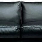 Sofá de 2 plazas de cuero con pies de madera de nogal Made in Italy - Alessandria Viadurini