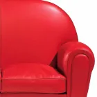 Sofá de 2 plazas tapizado en piel con pies lacados Made in Italy - Pegolo Viadurini