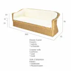 3 plazas trenzado exterior de polietileno en la mano Oslo Viadurini