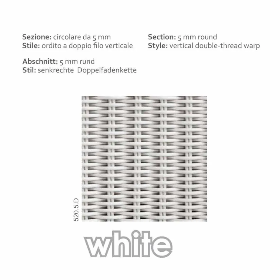 3 plazas trenzado exterior de polietileno en la mano Oslo Viadurini