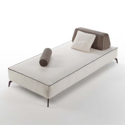 Sofá de salón de 3 plazas en tela blanca extraíble Made in Italy - Mykonos Viadurini