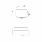 3 plazas maxi diseño moderno de imitación de cuero / tela hecha en Italia Mora Viadurini