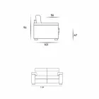 Sofá 2 plazas diseño de la tela o de cuero Lilia, fabricado en Italia Viadurini