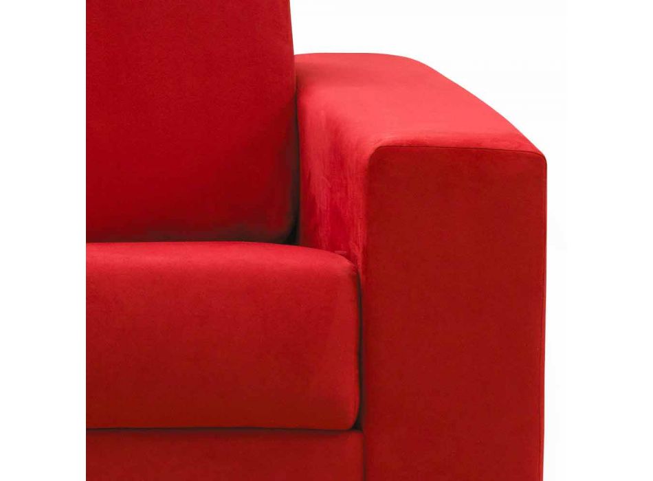 2 plazas sofá maxi imitación moderna de cuero / tela hecha en Italia Mora Viadurini