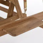 Sofá de jardín mecedora de 2 plazas en madera de acacia con lona blanca - Roxen Viadurini