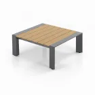 Sofá esquinero con mesa de centro para exterior e interior en aluminio - Mettre Viadurini