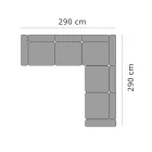 Sofá esquinero de exterior 5 plazas en aluminio 3 acabados, Lujo - Filomena Viadurini