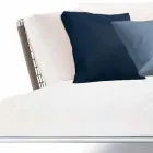 Sofá esquinero para exterior de diseño moderno en tela gris paloma o blanca - Ontario3 Viadurini