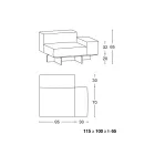Sofá esquinero izquierdo con base de cristal extraclaro Made in Italy - Rory Viadurini