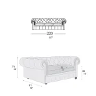 Sofá clásico con patas en forma de cebolla en madera de haya Made in Italy - Spassoso Viadurini