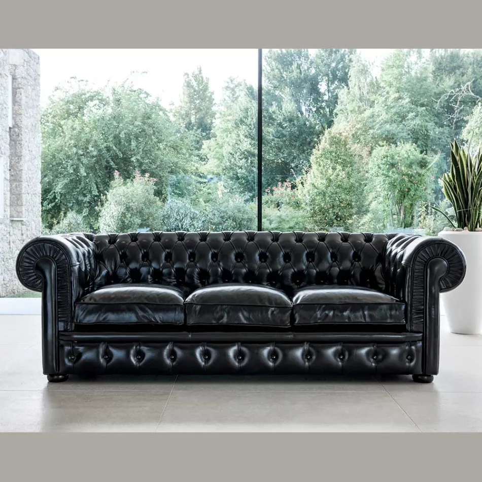 Sofá clásico con patas en forma de cebolla en madera de haya Made in Italy - Spassoso Viadurini