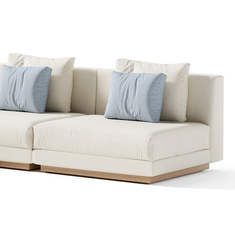 Sofá modular de exterior tapizado en tela Made in Italy - Rubik Viadurini