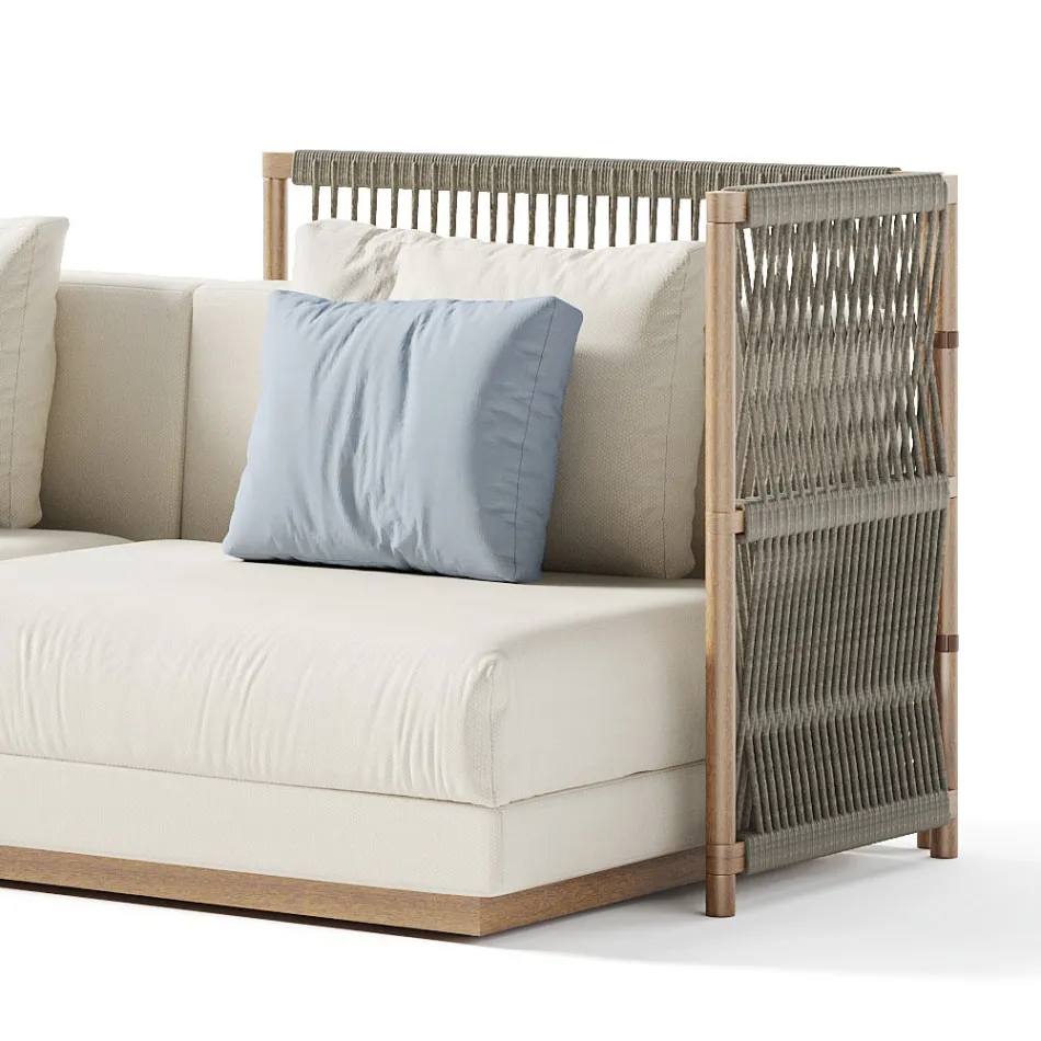 Sofá de exterior modular en tela Made in Italy - Rubik Viadurini