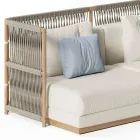 Sofá de jardín composable con estructura en forma de C en madera Made in Italy - Rubik Viadurini