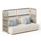 Sofá de jardín composable con estructura en forma de C en madera Made in Italy - Rubik Viadurini