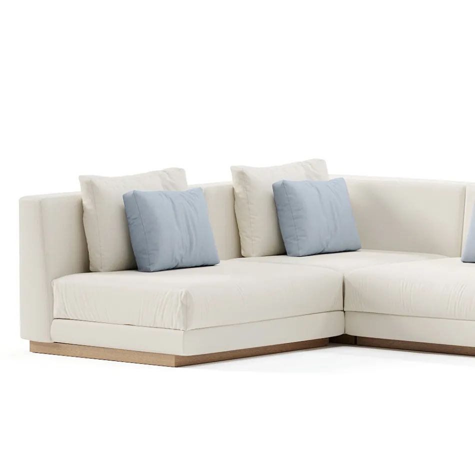 Sofá de jardín modular en tela Made in Italy - Rubik Viadurini