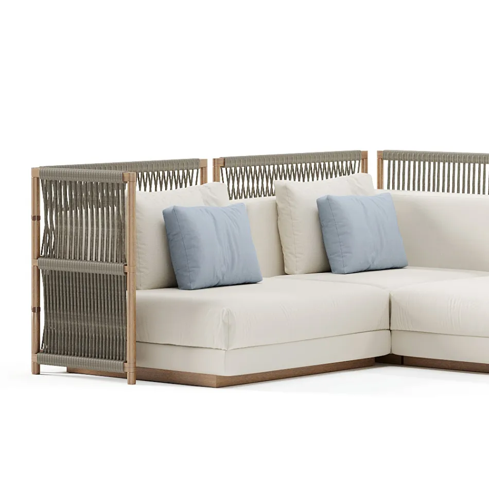 Sofá de jardín modular en tela Made in Italy - Rubik Viadurini