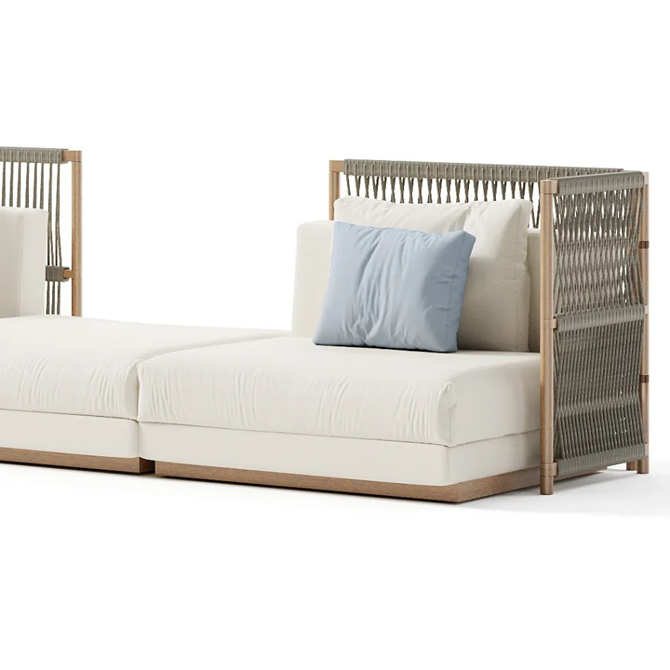 Sofá de jardín modular en tela Made in Italy - Rubik Viadurini