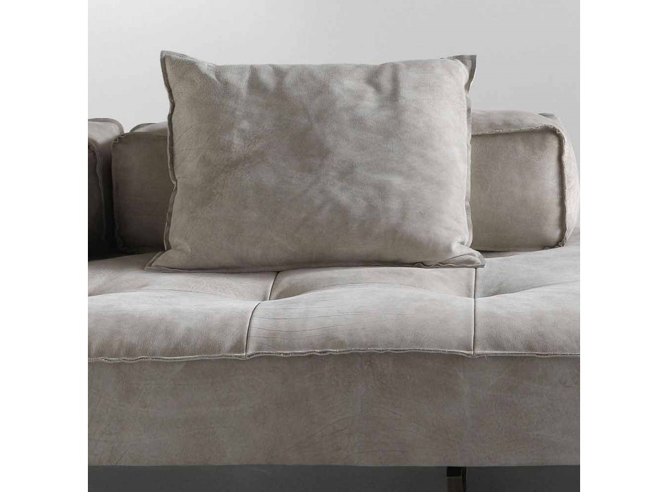Sofá de diseño moderno Cardo, tapicería de cuero Viadurini