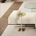 Sofá con Base de Cristal Extraclaro y Asiento de Tela Made in Italy - Rory Viadurini