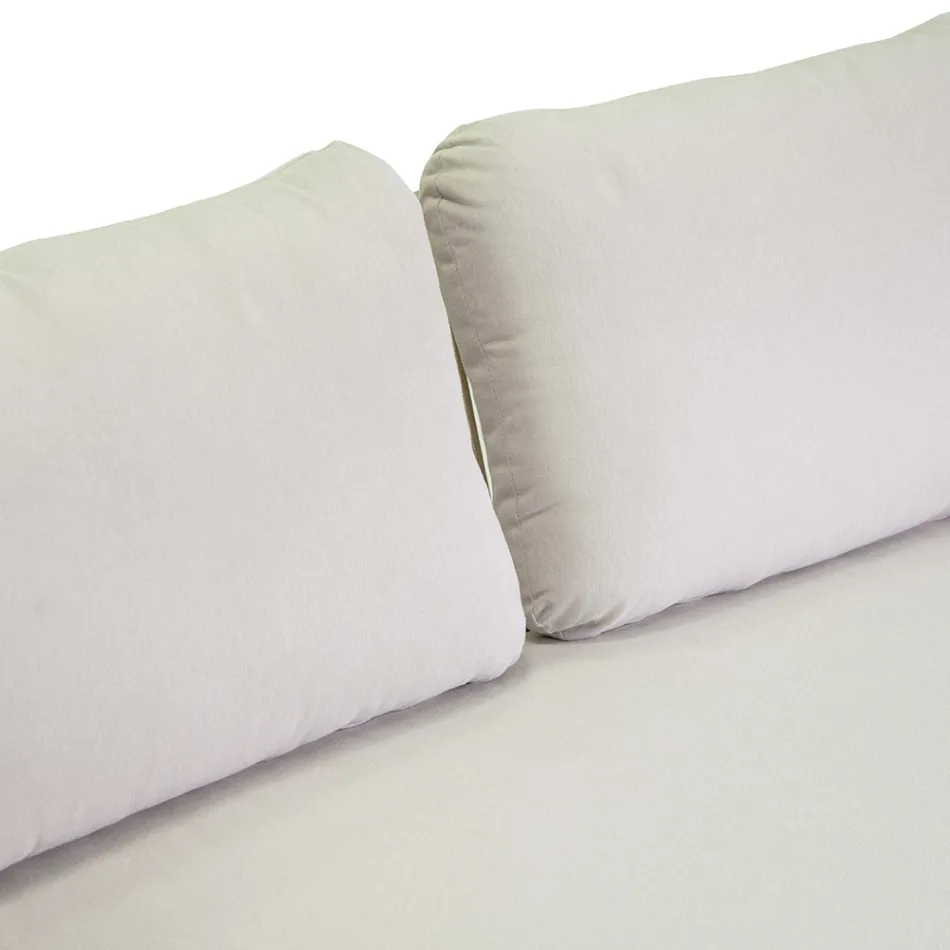 Sofá con sillones y mesa de centro de aluminio blanco para jardín - Tenda Viadurini