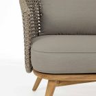 Sofá de exterior de 2 o 3 asientos en madera y tela de color gris paloma Homemotion - Luana Viadurini