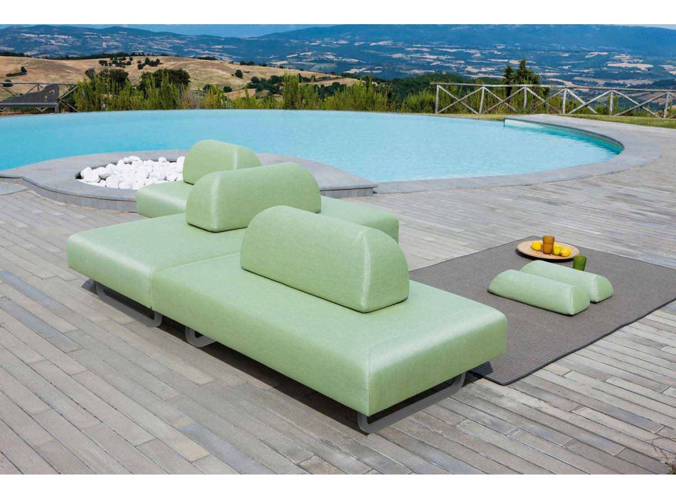 Sofá de exterior 2 plazas en tela y metal Diseño Made in Italy - Selia Viadurini