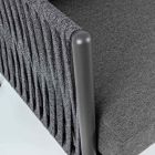 Sofá de exterior de aluminio y cuerda con cojines de tela, Homemotion - Shama Viadurini