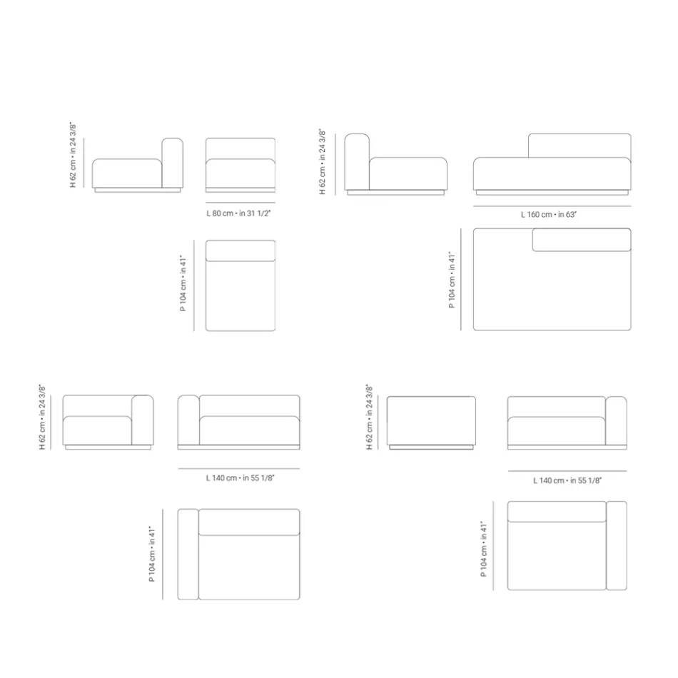 Sofá de exterior modular con acolchado en goma de drenaje Made in Italy - Bahias Viadurini